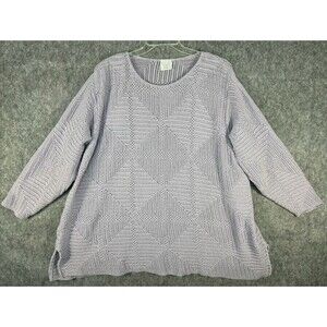 Style Studio Women's Sweater Purple Knit Long Sleeve Pullover Size 3X